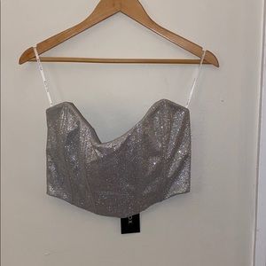 Glitter corset tube top